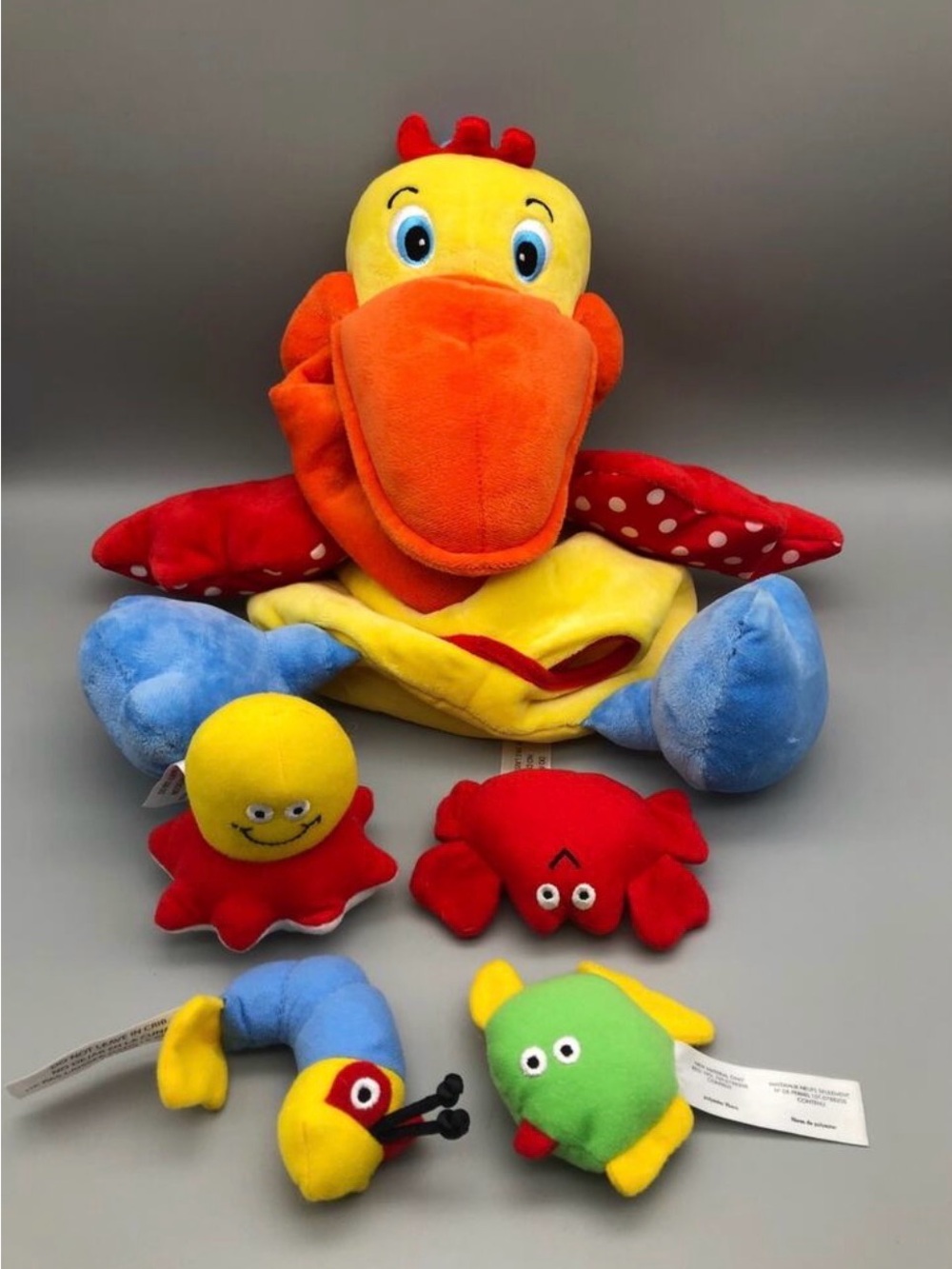 Melissa & Doug K's Kids Multi-Color Plush Pelican with Sea Creature Rattles